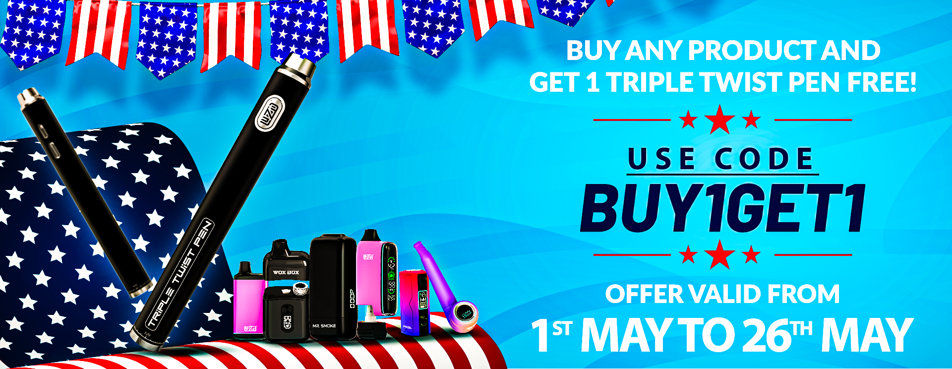 Luzid Memorial day Triple Twist Pen offer Banner